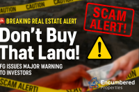 Warning sign overlaid on a digital map of Imo State with bold red text reading ‘FGN Land Not for Sale’ to alert investors about fraudulent land deals